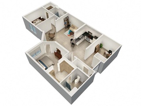 a floor plan of a home with a living room and a dining room at Saba Pompano Beach, Pompano Beach, FL